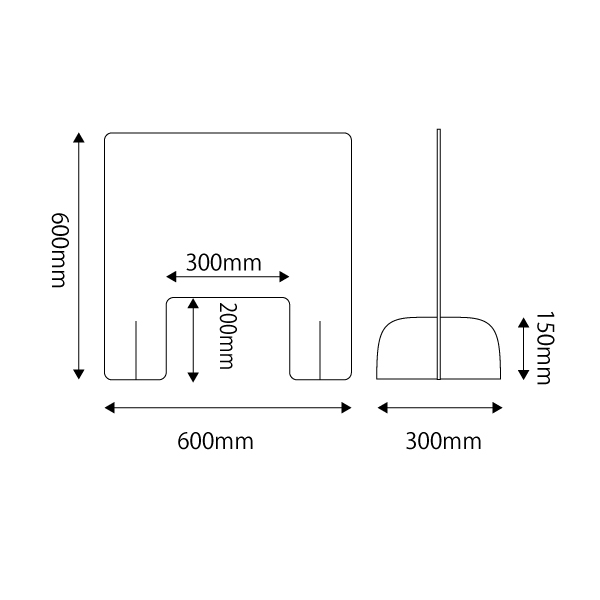 飛沫感染予防 クリアパーテーション W600
