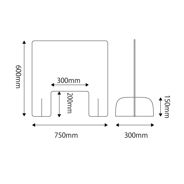 飛沫感染予防 クリアパーテーション W750