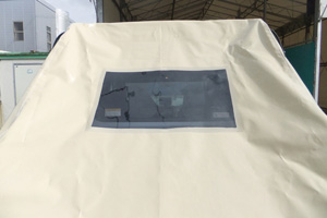 ハイゼットデッキバン荷台シート 透明窓付き 鳥居をかぶせる カバー