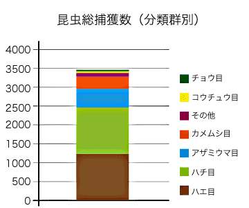 実験 虫が誘引されるカラー 昆虫 捕獲数 分類群別