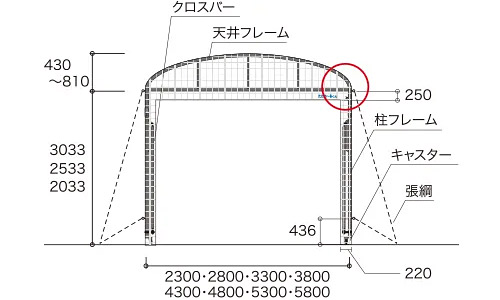 たため～るくん® アーチタイプ 部材名称